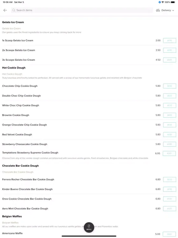 Capturas de tela do Temptations Desserts And Chai iPad 