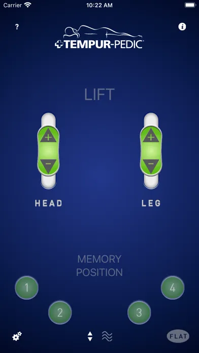 Capturas de tela do TEMPUR-Ergo™ Smart Control