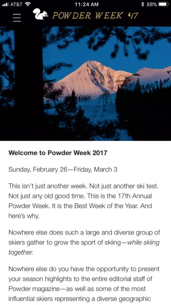 ภาพหน้าจอของ Powder Week