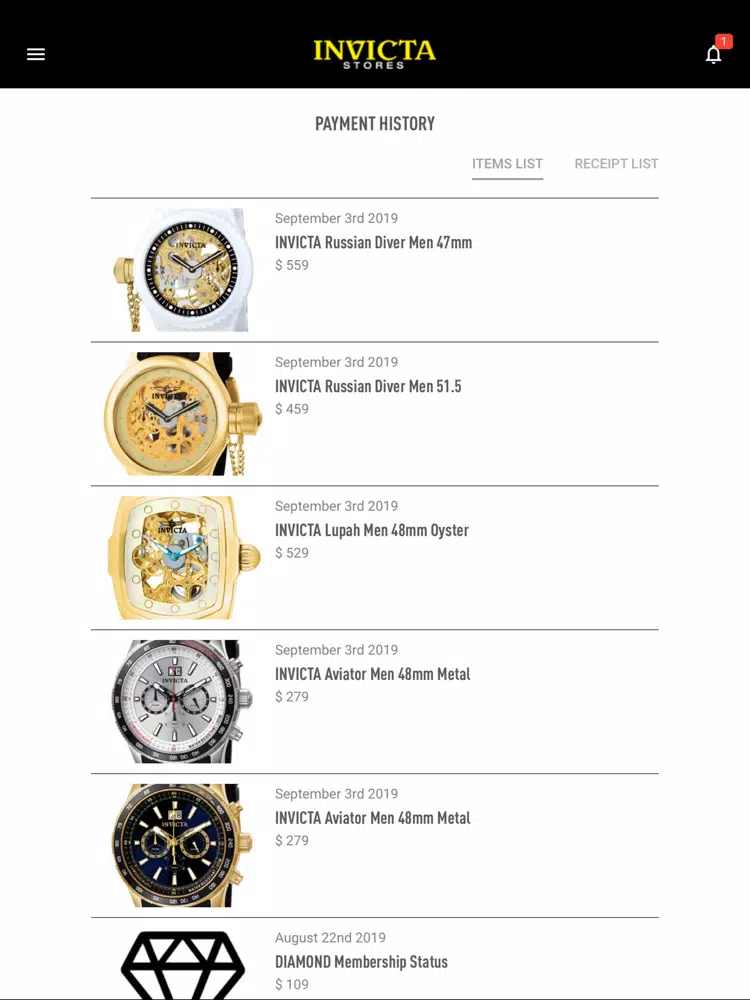 Invicta Loyalty iPad 應用截圖
