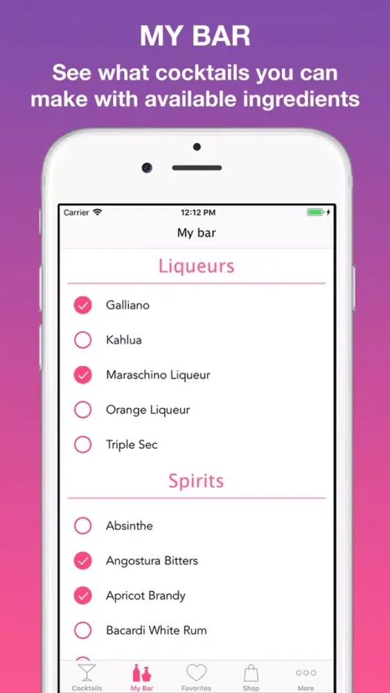 Cocktail builder سکرین شاٹس