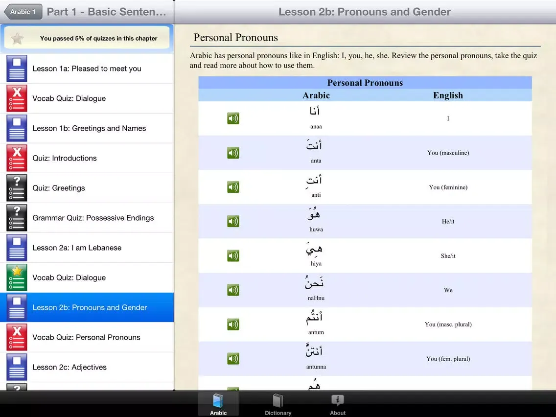 Capturas de tela do TenguGo Arabic 1 iPad 