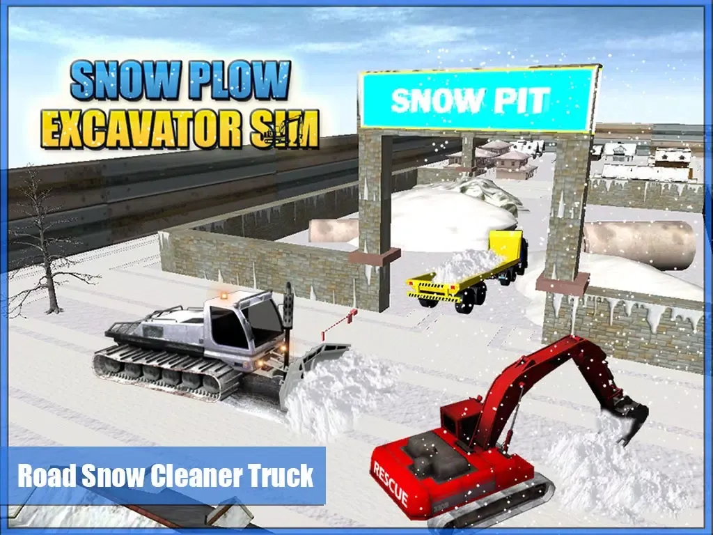Captures d'écran de Snow Plow Excavator Sim 3D - Heavy Truck & Crane Rescue Operation for Road Cleaning iPad 