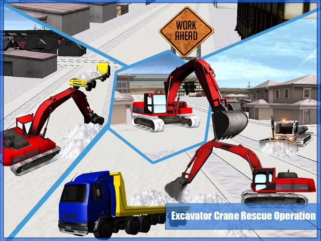 Captures d'écran de Snow Plow Excavator Sim 3D - Heavy Truck & Crane Rescue Operation for Road Cleaning iPad 