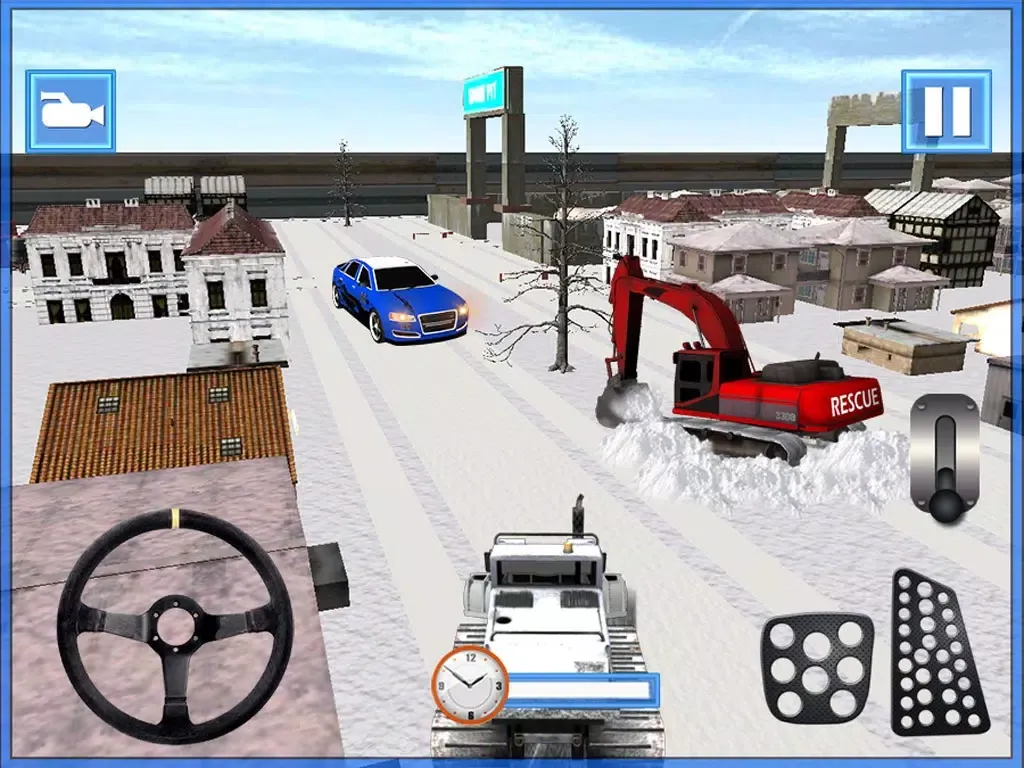 Captures d'écran de Snow Plow Excavator Sim 3D - Heavy Truck & Crane Rescue Operation for Road Cleaning iPad 