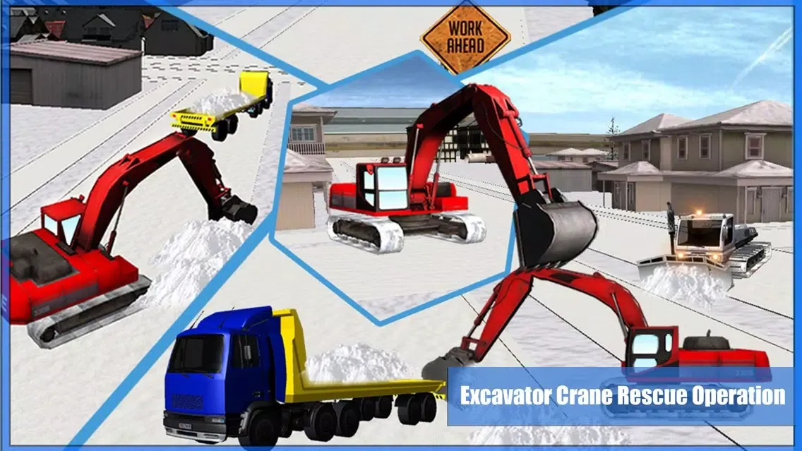 Captures d'écran de Snow Plow Excavator Sim 3D - Heavy Truck & Crane Rescue Operation for Road Cleaning