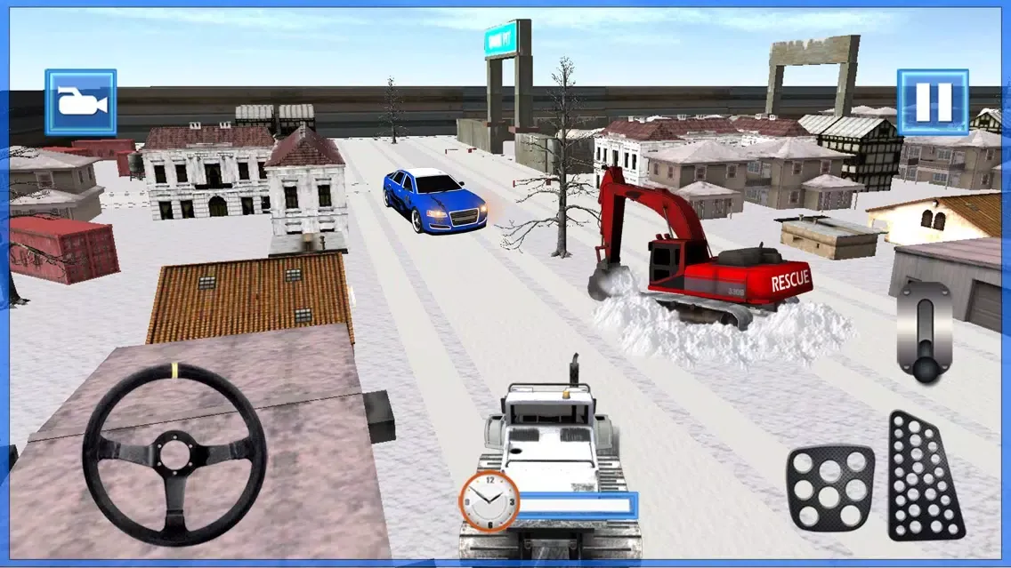Captures d'écran de Snow Plow Excavator Sim 3D - Heavy Truck & Crane Rescue Operation for Road Cleaning