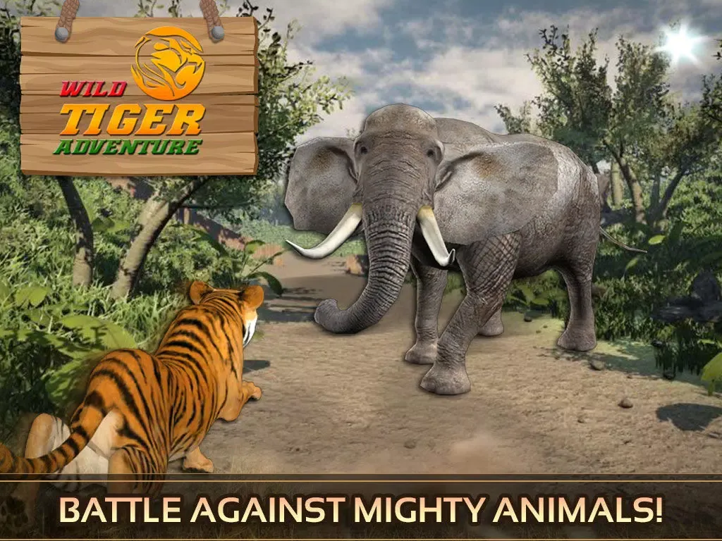 Tangkapan skrin Wild Tiger Adventure 3D - Siberian Jungle Beast Animals Hunting Attack Simulator iPad 