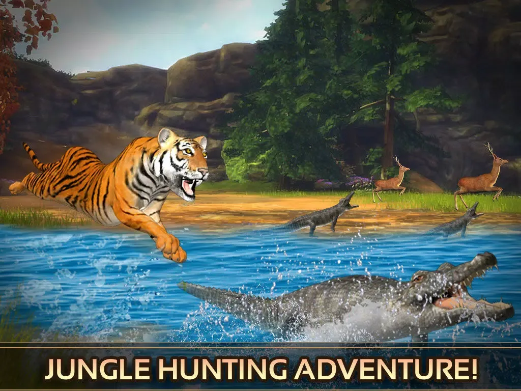 Tangkapan skrin Wild Tiger Adventure 3D - Siberian Jungle Beast Animals Hunting Attack Simulator iPad 