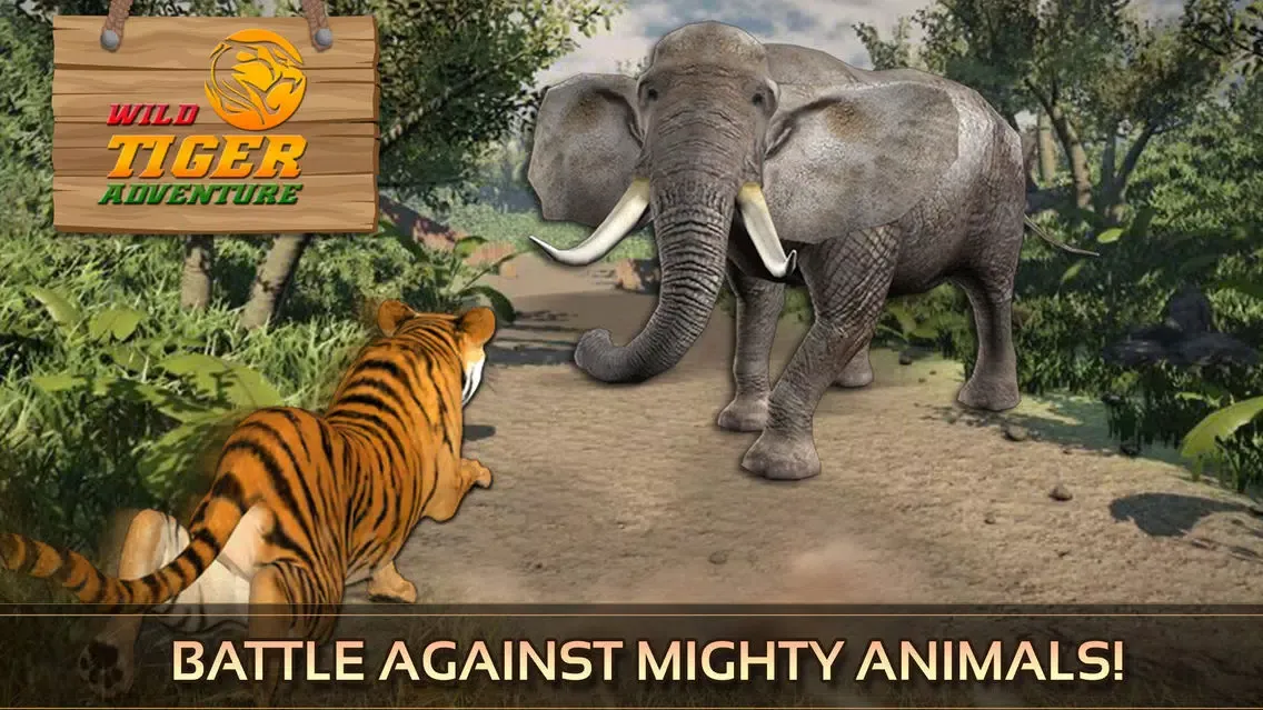 Tangkapan skrin Wild Tiger Adventure 3D - Siberian Jungle Beast Animals Hunting Attack Simulator