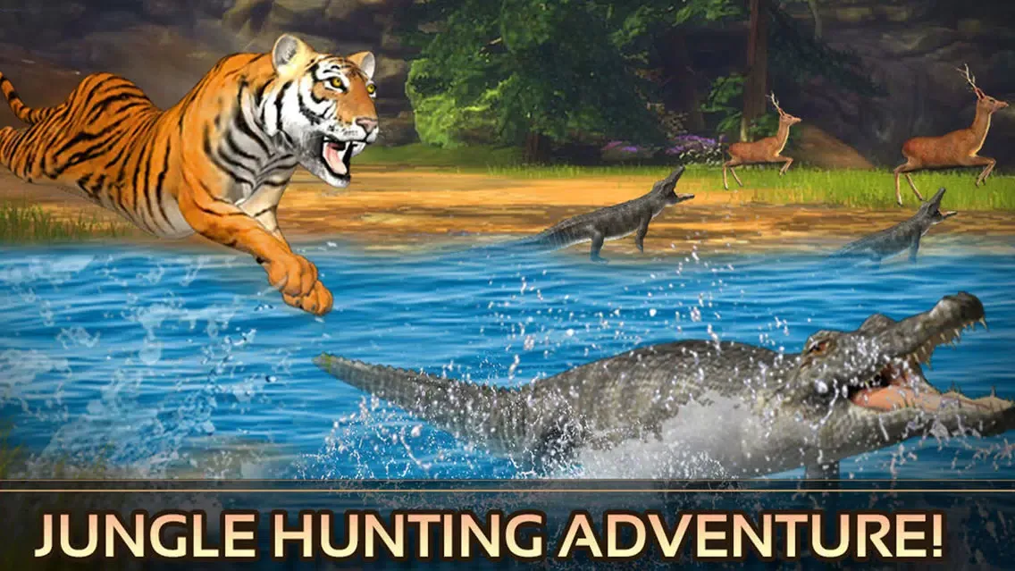 Tangkapan skrin Wild Tiger Adventure 3D - Siberian Jungle Beast Animals Hunting Attack Simulator