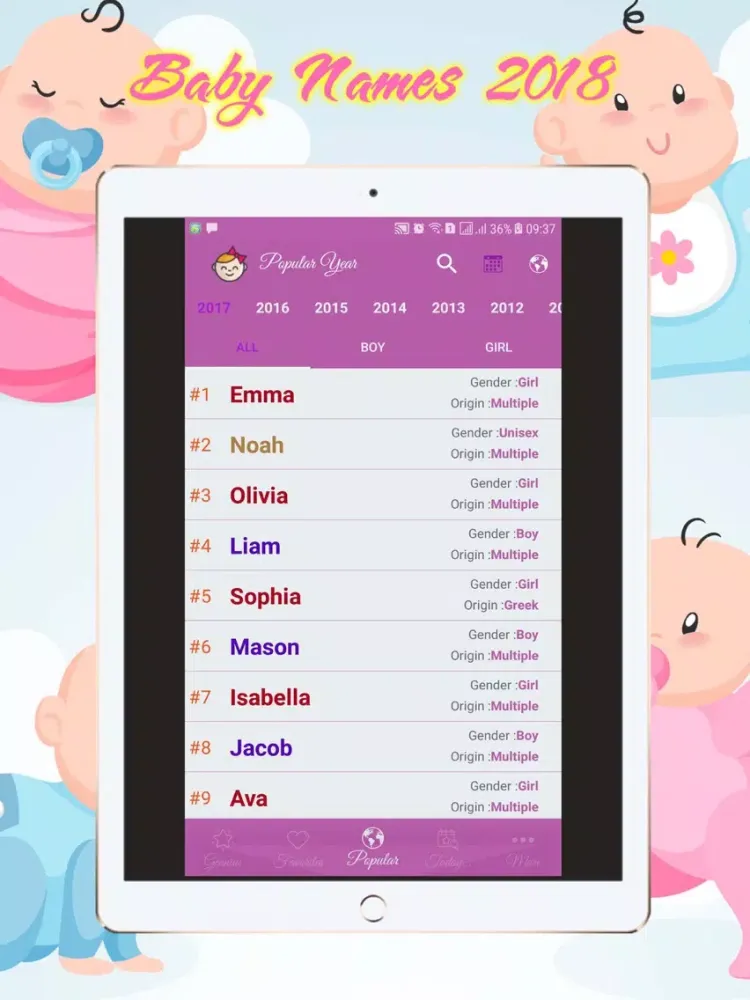 Baby Names - Boys and Girls iPad  スクリーンショット