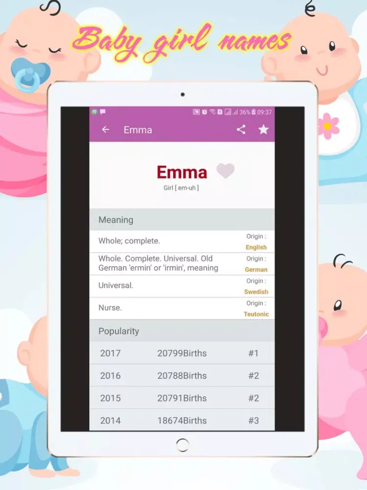 Baby Names - Boys and Girls iPad  スクリーンショット