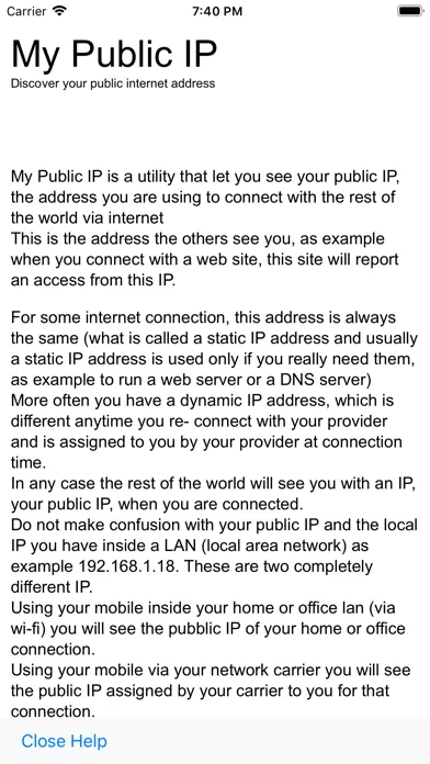 Tangkapan skrin My Public IP