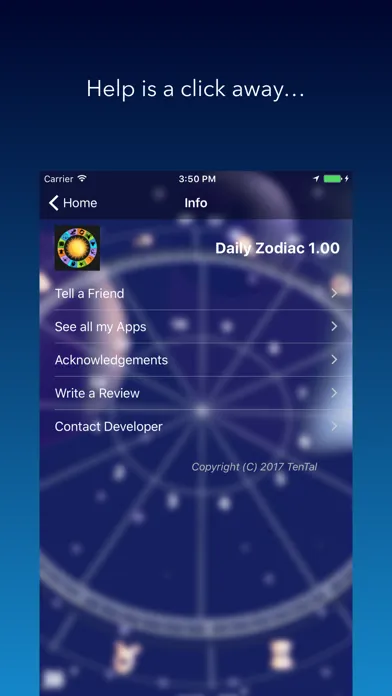 Daily Zodiac Horoscope and Weather Notifications سکرین شاٹس