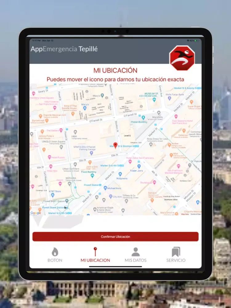 Tangkapan layar Tepillé BEM iPad 