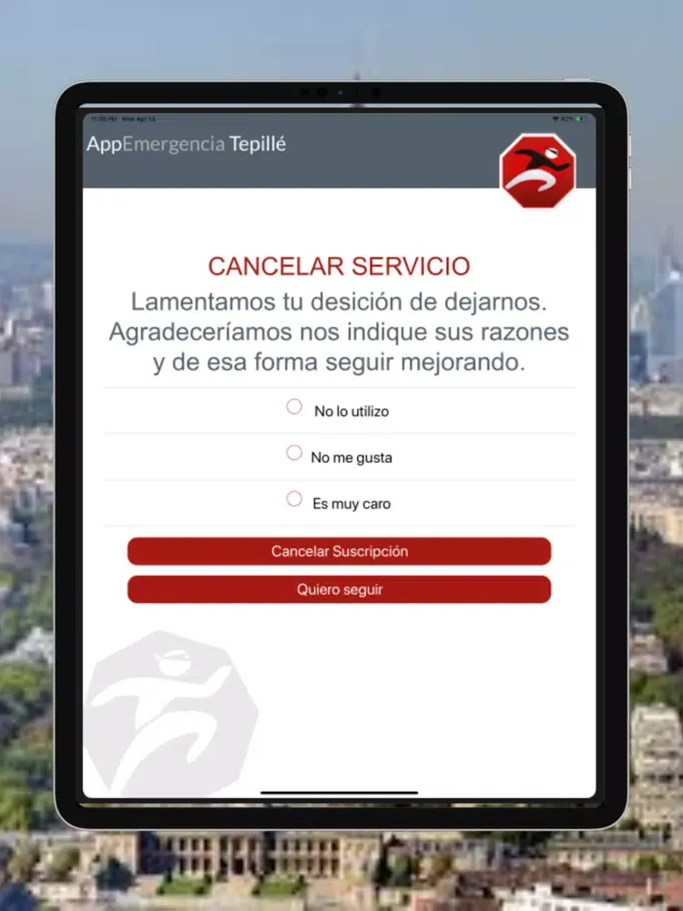Tangkapan layar Tepillé BEM iPad 