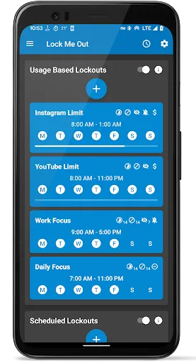 Captures d'écran de Lock Me Out - App/Site Blocker