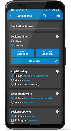 Captures d'écran de Lock Me Out - App/Site Blocker