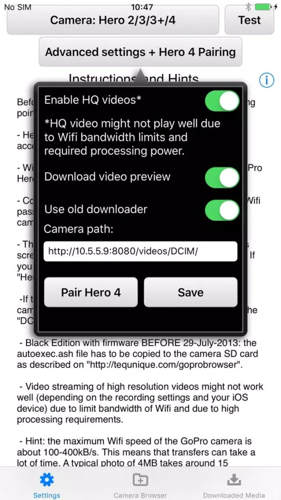 Photo and Video Browser for GoPro Hero Cameras (Wifi) Screenshots
