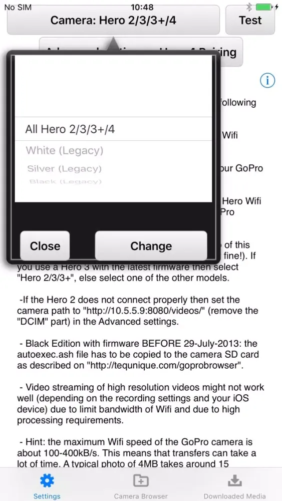 Photo and Video Browser for GoPro Hero Cameras (Wifi) Screenshots