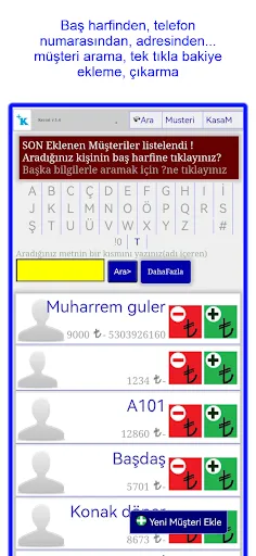 Ảnh chụp màn hình của Kerrat Veresiye Takip Programı