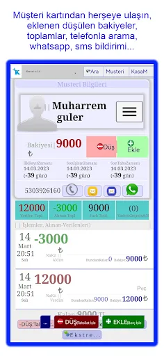 Ảnh chụp màn hình của Kerrat Veresiye Takip Programı