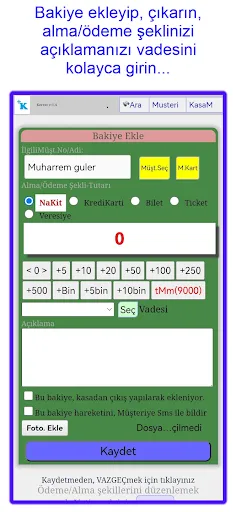 Ảnh chụp màn hình của Kerrat Veresiye Takip Programı