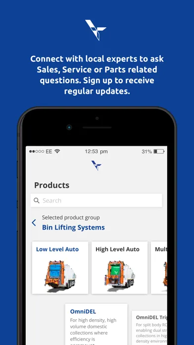 Zrzuty ekranu Terberg Product Finder