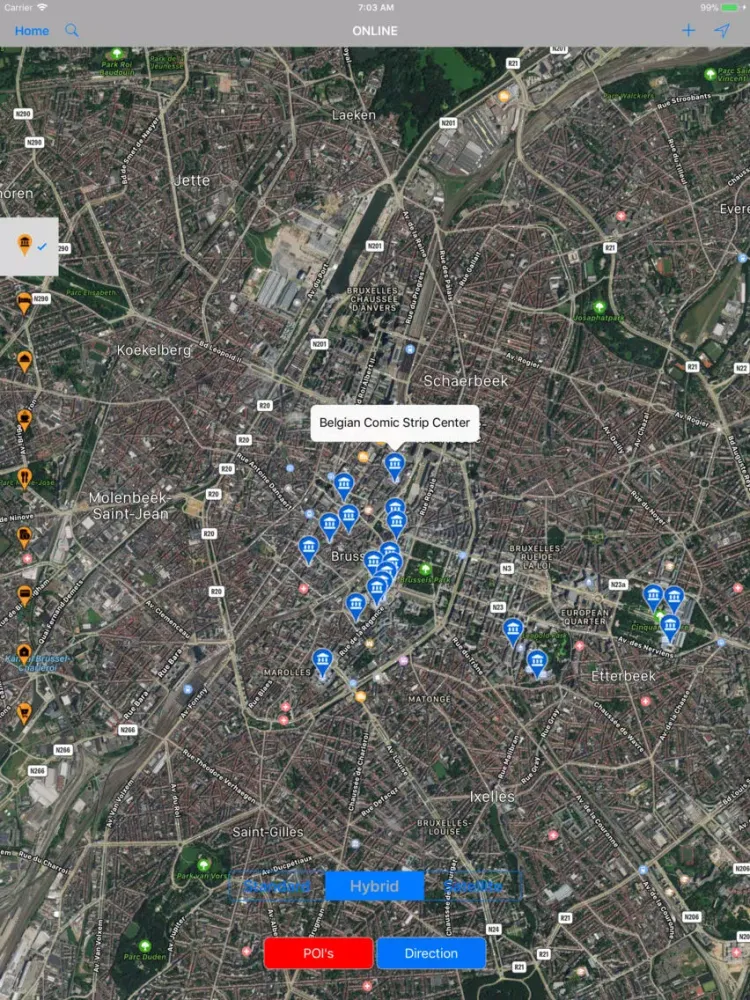 ภาพหน้าจอของ Brussels (Belgium) – City Map iPad 