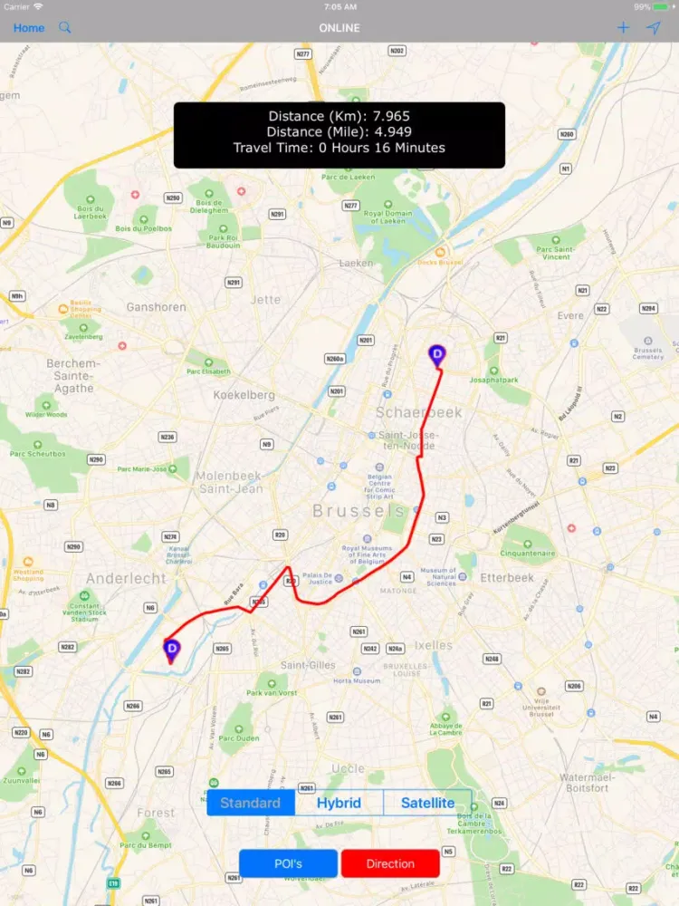 ภาพหน้าจอของ Brussels (Belgium) – City Map iPad 