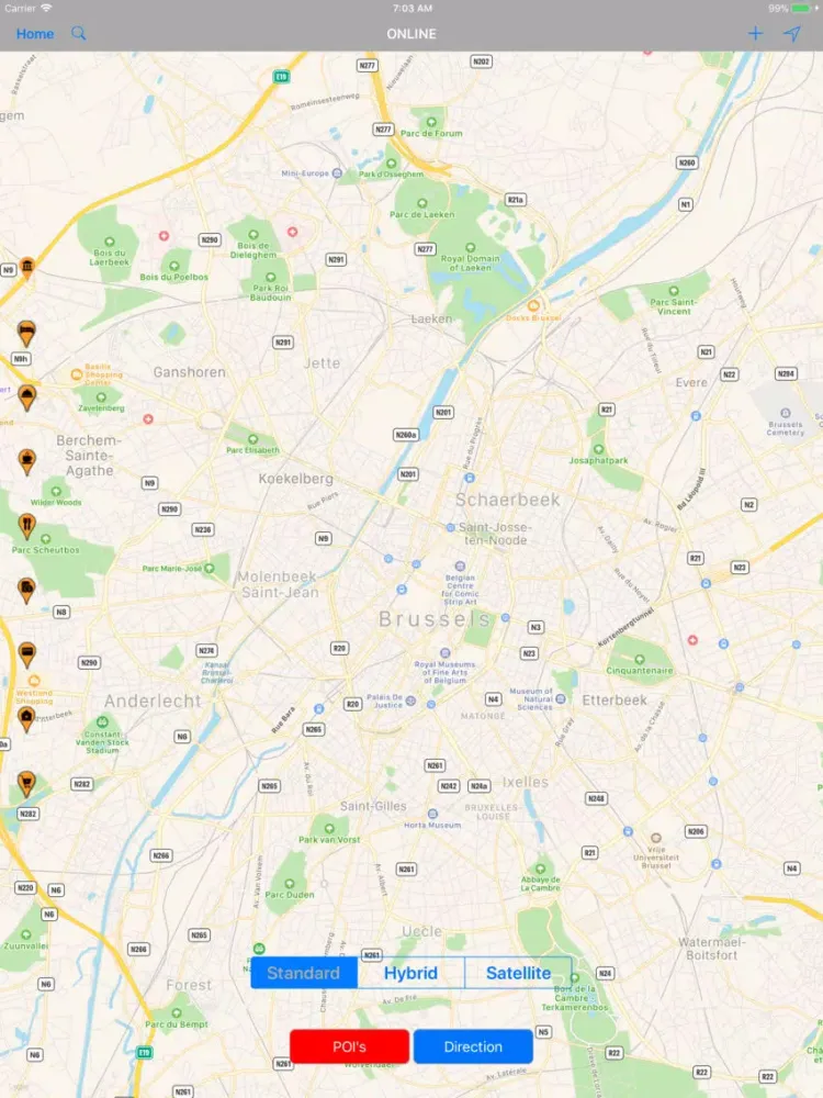 ภาพหน้าจอของ Brussels (Belgium) – City Map iPad 