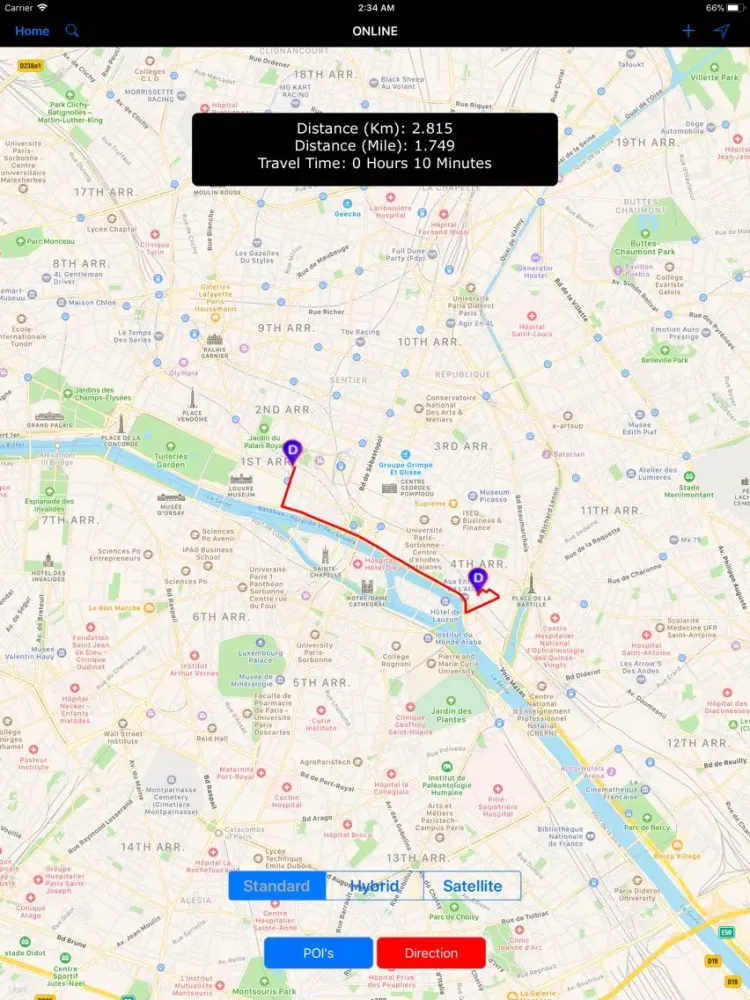 Capturas de tela do Paris (France) Travel Map iPad 