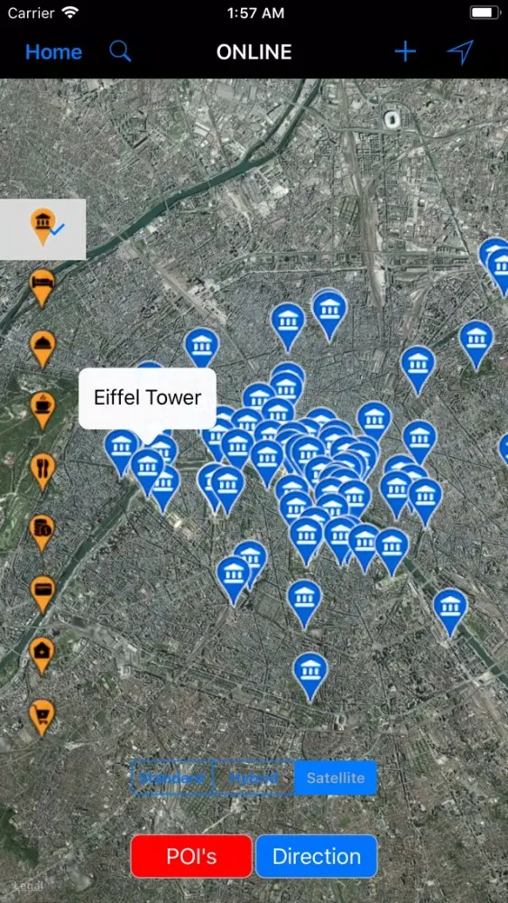 Capturas de tela do Paris (France) Travel Map