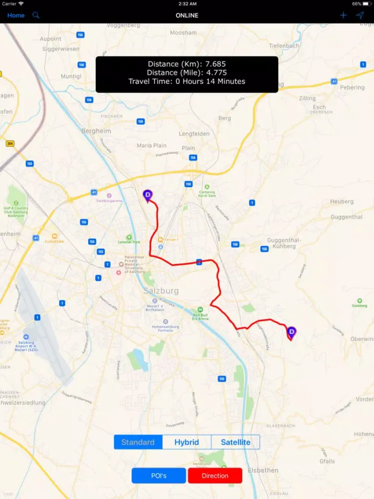 Zrzuty ekranu Salzburg (Austria) Travel Map iPad 
