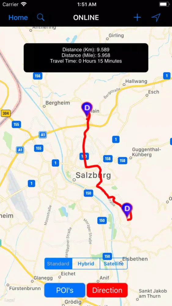Zrzuty ekranu Salzburg (Austria) Travel Map
