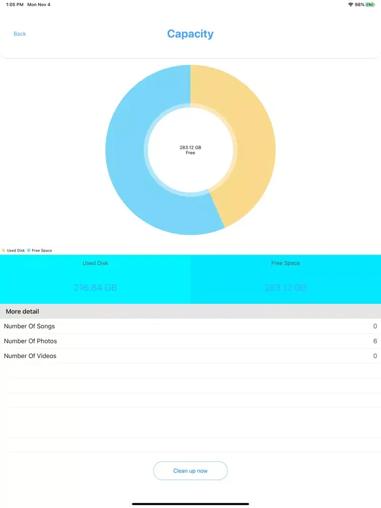 ภาพหน้าจอของ System Utilities iPad 