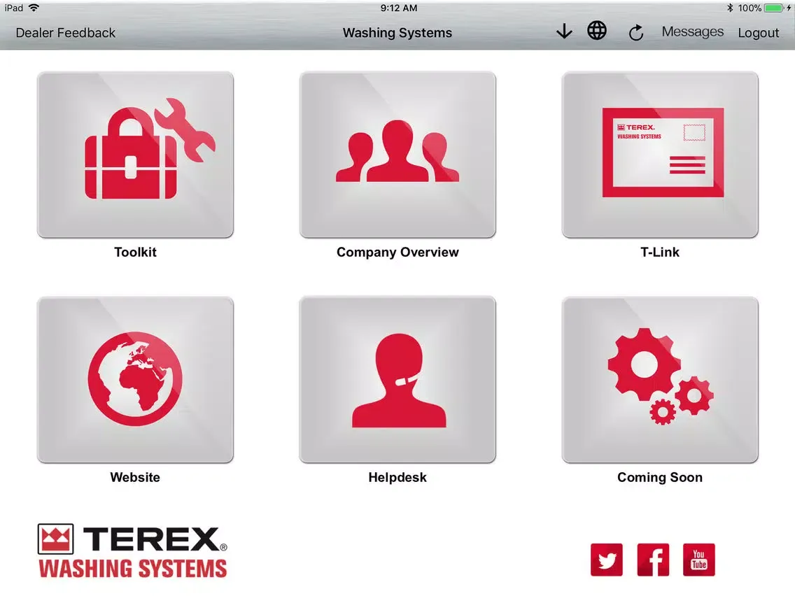 Washing Systems Dealer Tool iPad  Screenshots