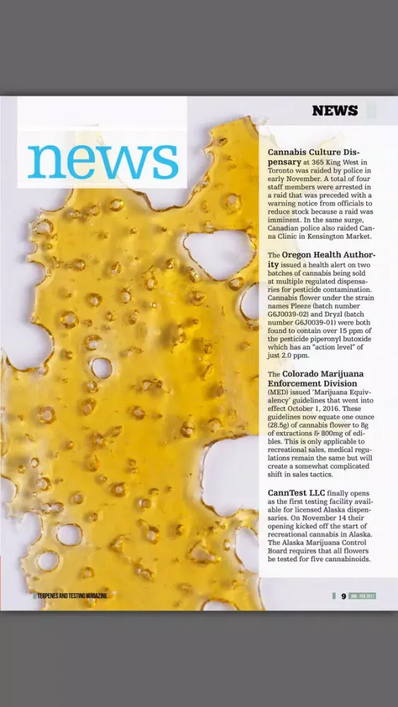 Terpenes and Testing Magazine Screenshots
