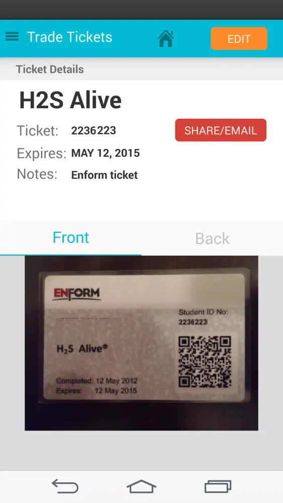 Tangkapan skrin Trade Tickets for Oil & Gas