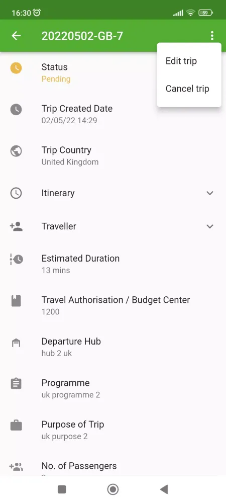 Transport Booking应用截图