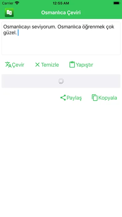 Tangkapan layar Osmanlıca Çeviri