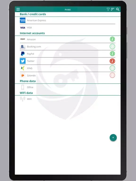 PHNX Password Manager iPad  স্ক্রিনশট
