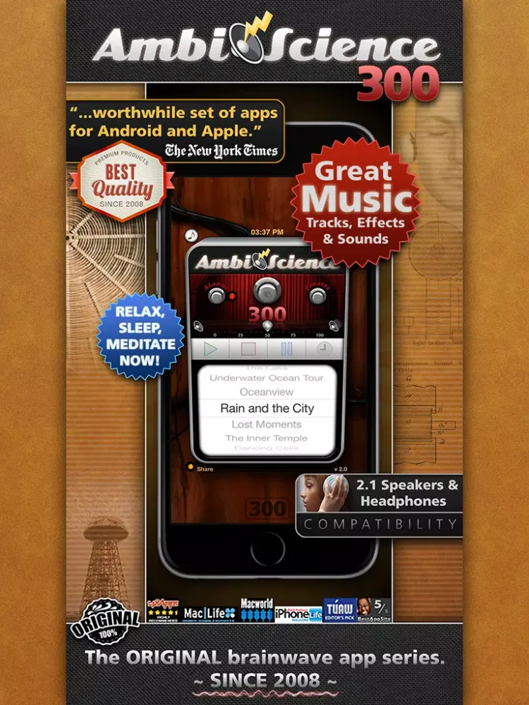 Tangkapan skrin 300! | AmbiScience™ LITE :: White Noise, Brainwaves, Relaxing Music and Sound Effects! iPad 