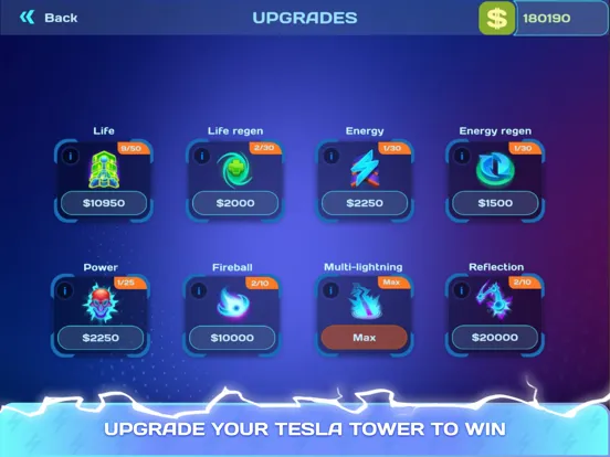 Ảnh chụp màn hình của Tesla Wars iPad 