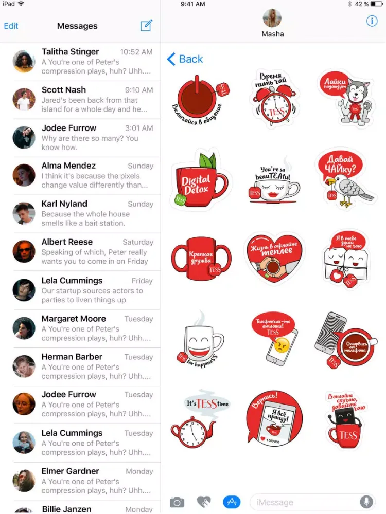Tess Стикерпак iPad  Screenshots