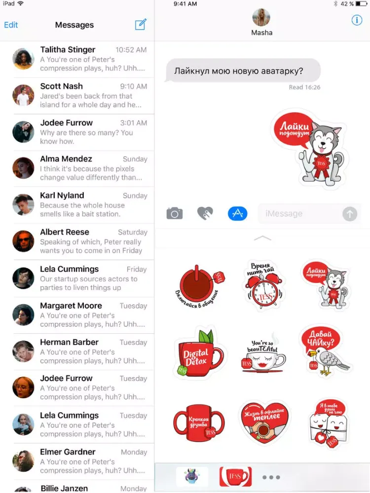 Tess Стикерпак iPad  Screenshots