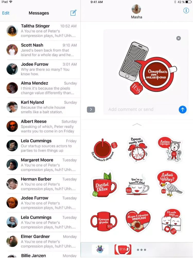 Tess Стикерпак iPad  Screenshots