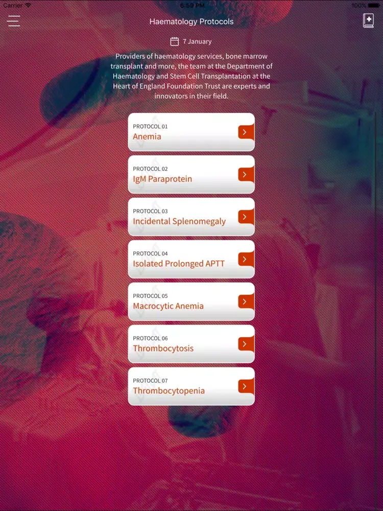 Tangkapan skrin Haematology Handbook iPad 