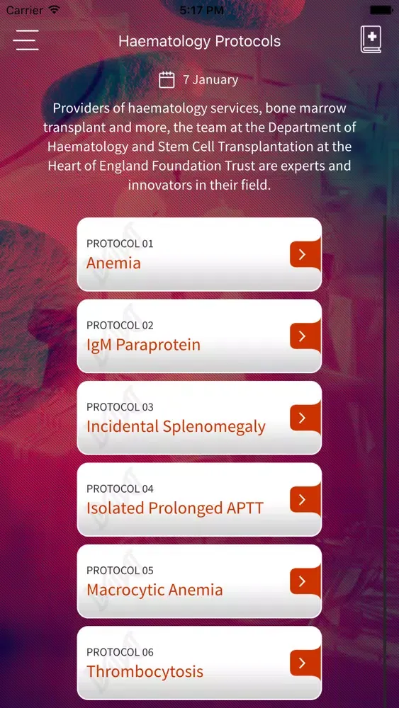 Tangkapan skrin Haematology Handbook